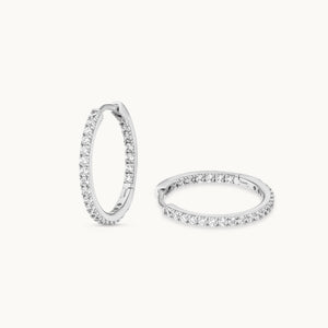 #Metall_14kt. Weißgold VEYNOU Cleo Creolen in 14kt. Weißgold mit laborgezüchteten Diamanten seitliche Ansicht 