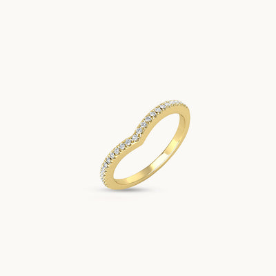 #Metal_14kt. Yellow Gold VEYNOU Half Pavé 18k Yellow Gold Engagement Ring