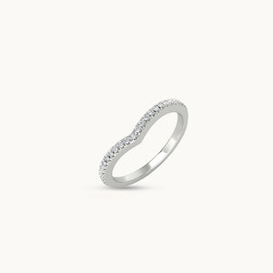 #Metal_18kt. White Gold VEYNOU Half Pavé 18k White Gold Engagement Ring