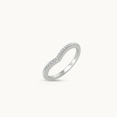 #Metal_18kt. White Gold VEYNOU Half Pavé 18k White Gold Engagement Ring
