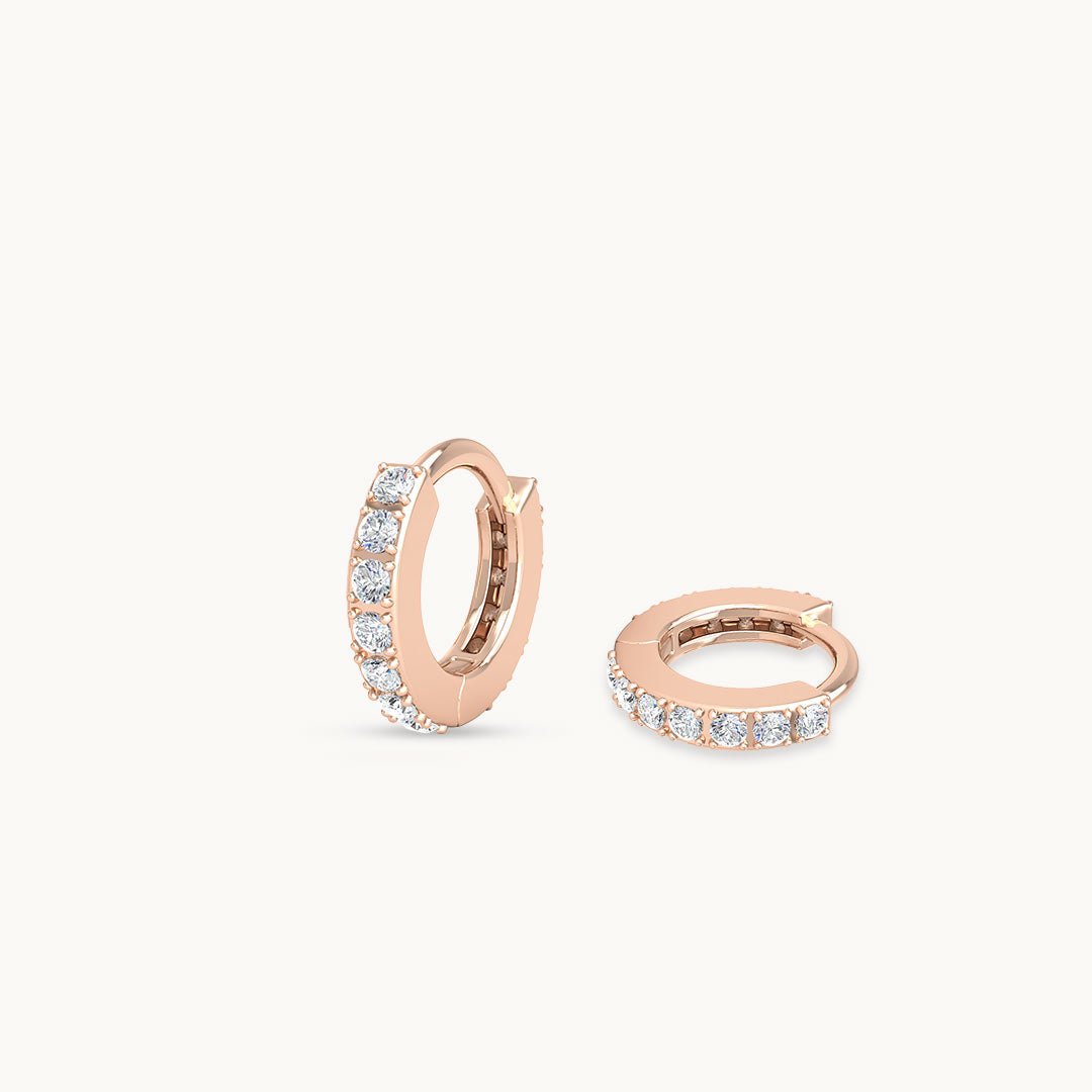 Huggie rose gold earrings sale